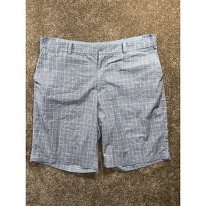 NIKE Golf Mens SIze 38 Dri Fit Tour Performance Gray Window Pane Plaid Shorts